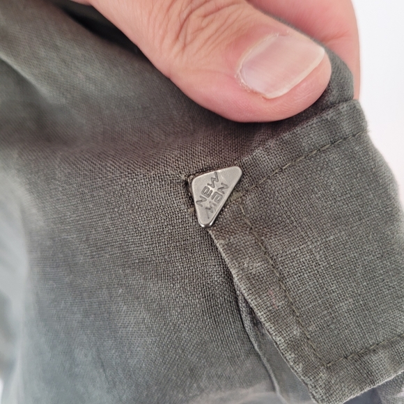 copy size M - Linen, army Green, safari style jumper with awesome pockets. - Picture 10 of 12